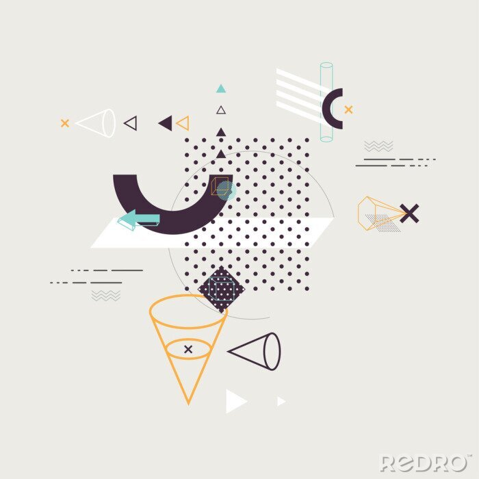 Poster Geometrische figuren in de ruimte