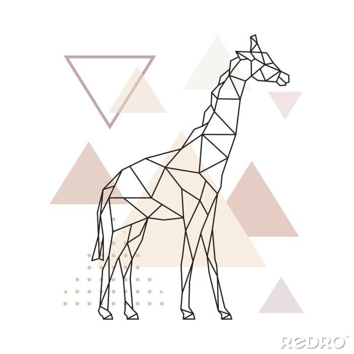 Poster Geometrische giraf