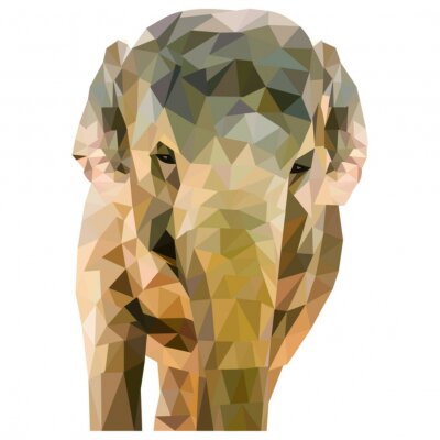Poster Geometrische silhouet van een olifant