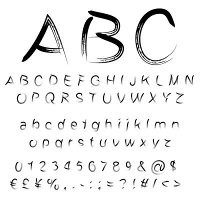 Poster Geschreven en gedrukt alfabet