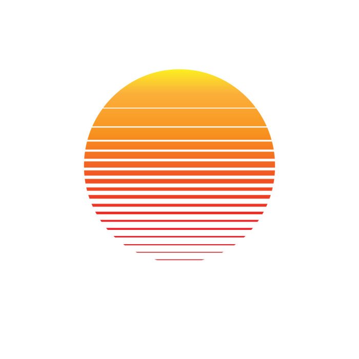 Poster Gestreepte zonsondergang