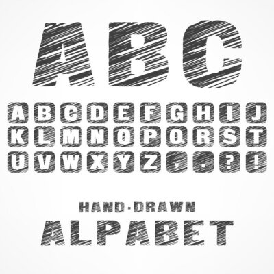 Poster Getekende letters van het alfabet