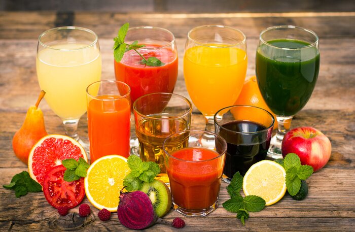 Poster Gezonde drankjes - groenten en fruit sappen en smoothies