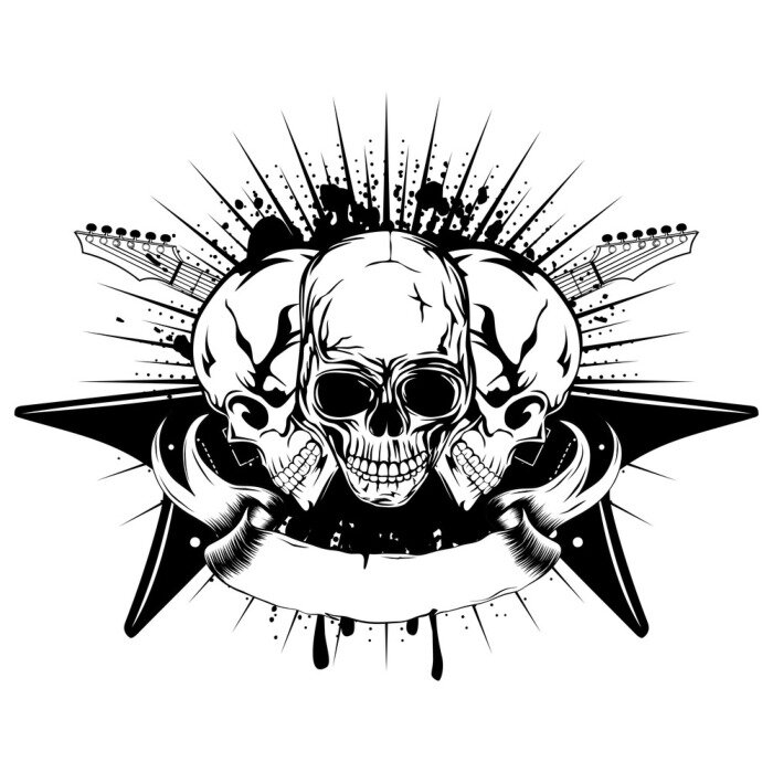 Poster Gitaren schedel_var 22