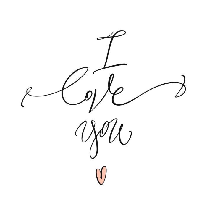 Poster Glamour I love you minimalistische typografie