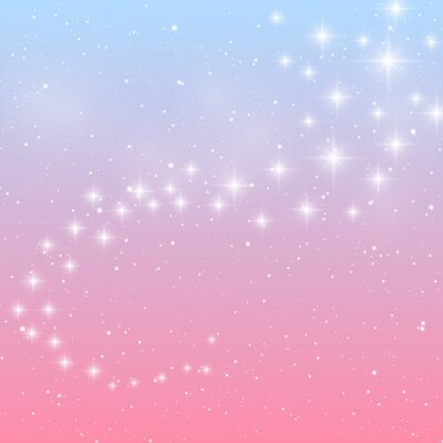 Glanzende sterren op een blauwe en roze achtergrond