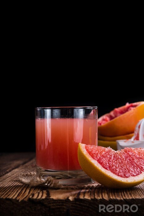 Poster Glas met grapefruitsap