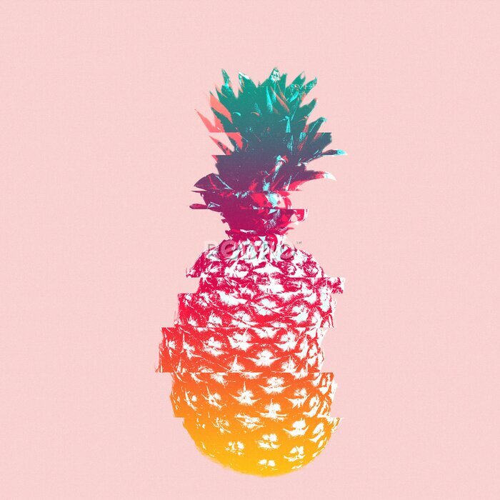 Poster Glitch-art ananas