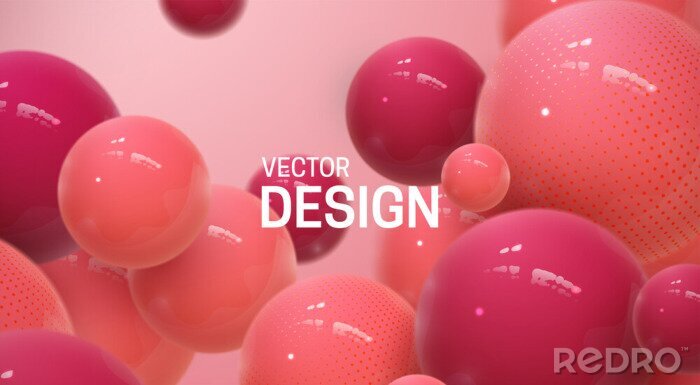 Poster Glitterende rode ballen