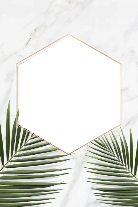 Poster Golden frame on marble background