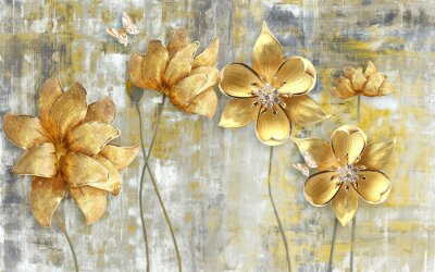 Gouden elegante bloemen