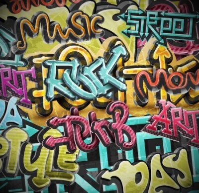 Poster Graffiti in 3D-stijl