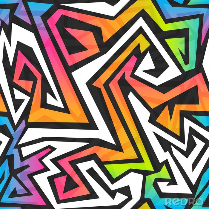 Poster Graffiti kleurrijk patroon