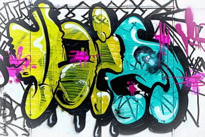 Fotobehang Graffiti op de muren en de vloer