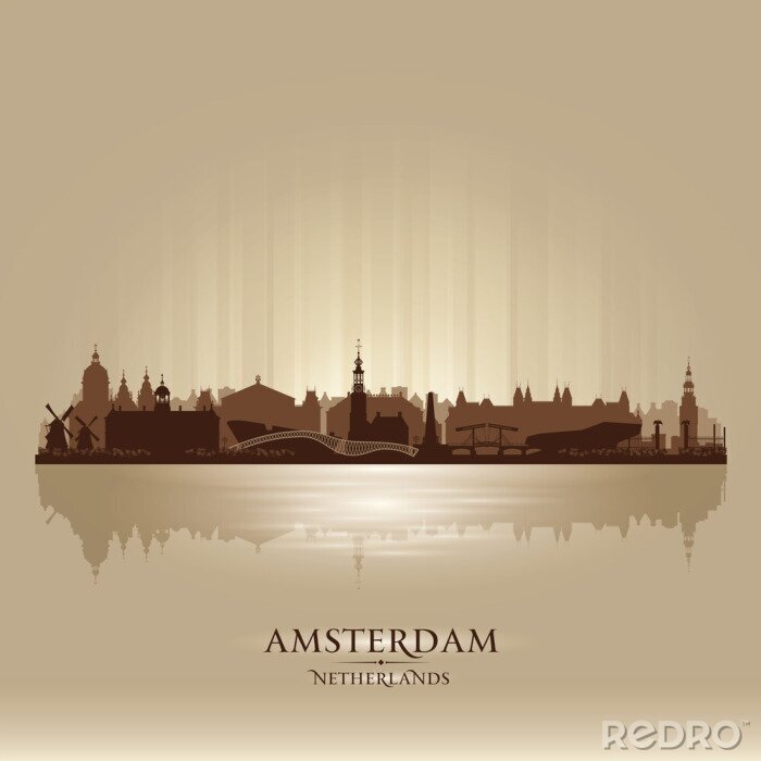 Poster Grafik der Stadt Amsterdam