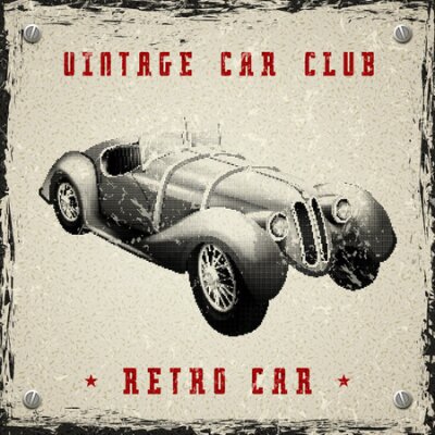 Poster Grafische afbeelding van een retro auto