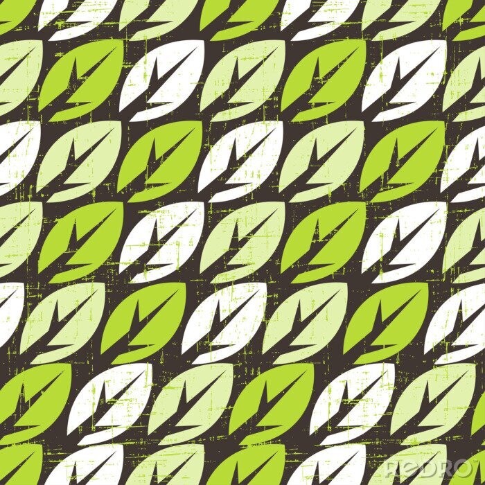 Poster Grafische bladeren van een boom