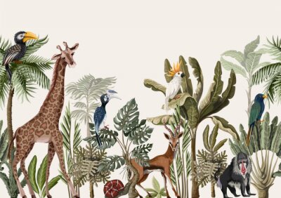 Grafische jungle met dieren