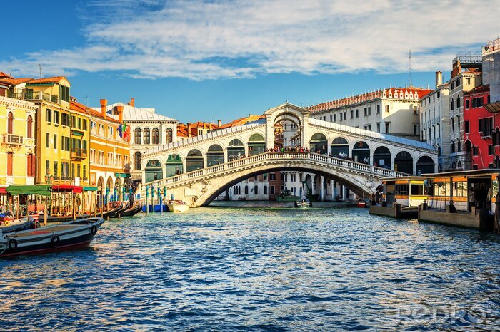 Poster Grand Canal en de Rialtobrug in Venetië