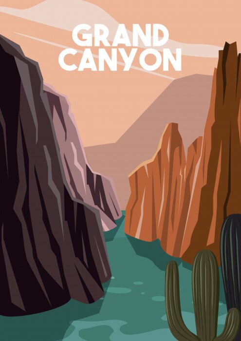 Poster Grand Canyon Arizona Vector Illustration Background