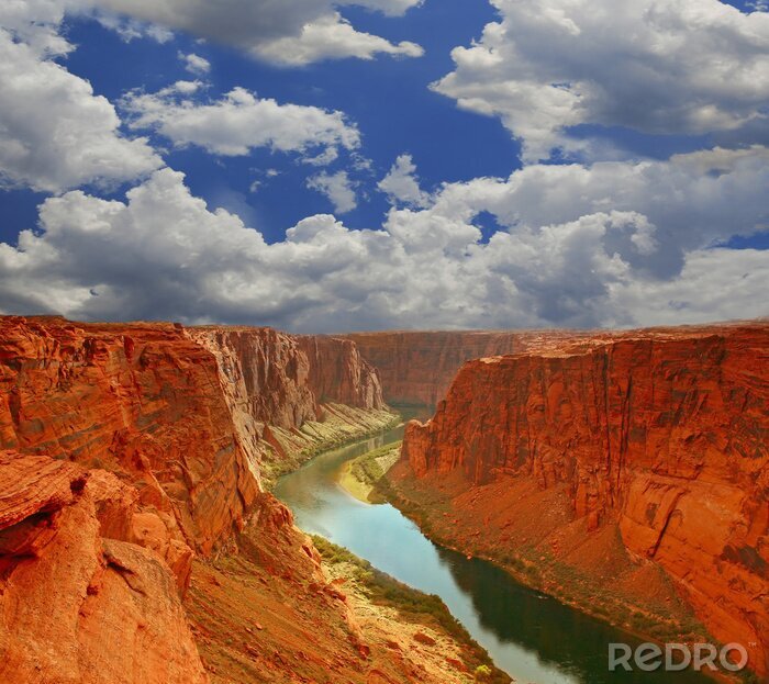 Poster Grand Canyon en blauwe lucht