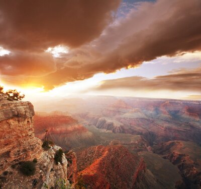 Poster Grand Canyon landschap en zonsondergang