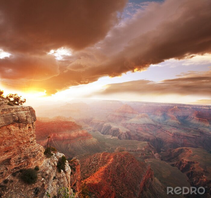 Poster Grand Canyon landschap en zonsondergang