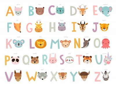 Poster Grappig alfabet met dieren