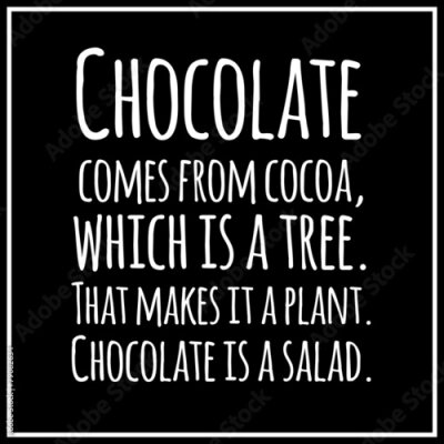 Poster Grappig, inspirerend, citaat over chocolade.