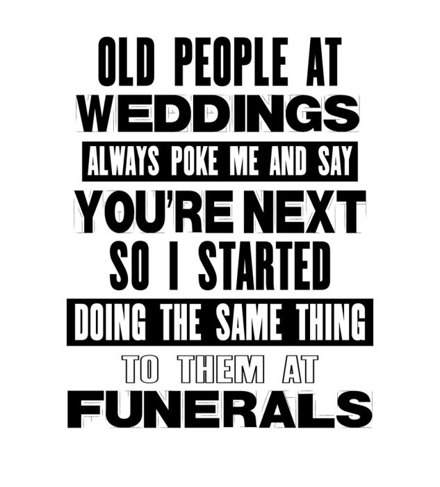 Poster Grappige inscriptie over oude mensen