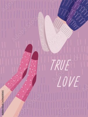 Poster Grappige romantische illustratie