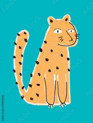 Poster Grappige wilde kat