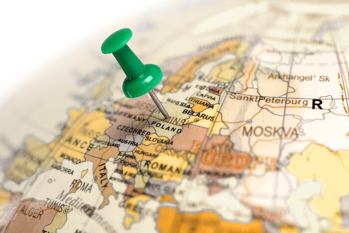 Poster Green pin op de kaart.