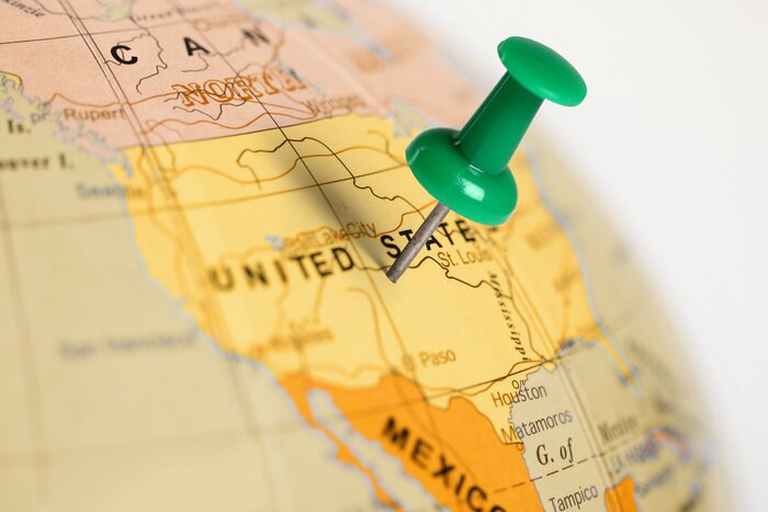 Poster Green pin op de kaart.