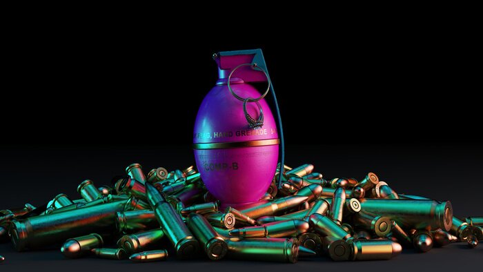 Poster Grenade punk stijl