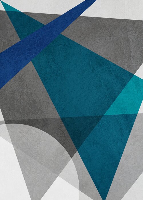 Poster Grijs en blauw