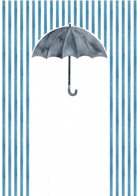 Poster Grijze paraplu