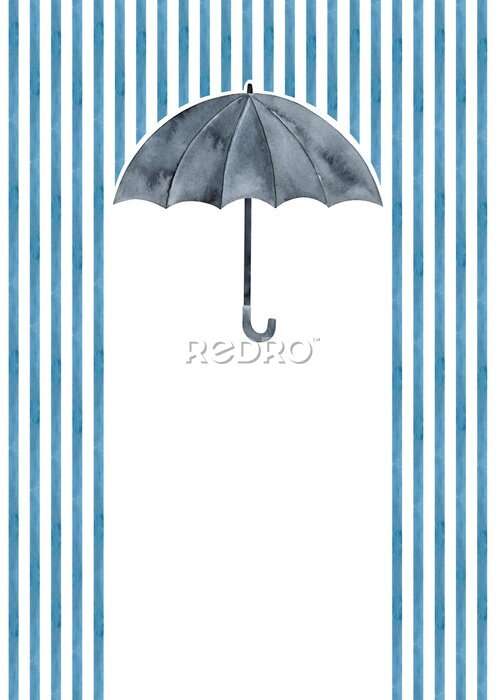 Poster Grijze paraplu