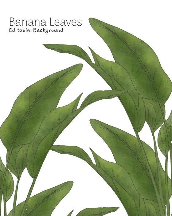 Poster Groen gearceerde bananenbladeren