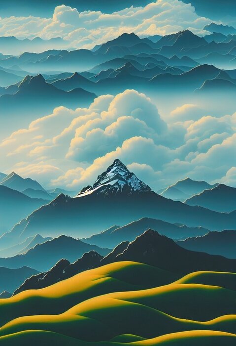 Poster Groen heuvelslandschap