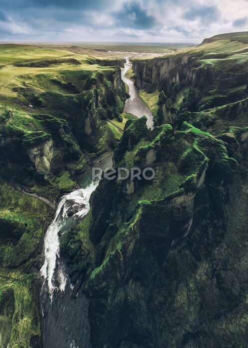 Poster Groen panorama van IJsland
