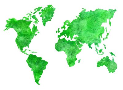 Groene 3D wereldkaart