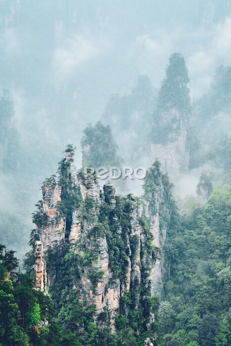 Poster Groene Chinese bergen