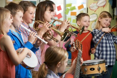 Poster Group Of Students Playing In School Orchestra Together
