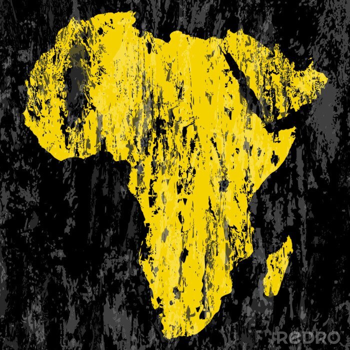 Poster grunge Afrika kaart