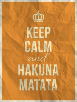 Poster Hakuna Matata citaat op papier