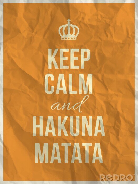 Poster Hakuna Matata citaat op papier