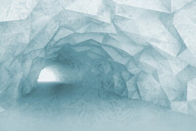 Halfronde tunnel in het ijs