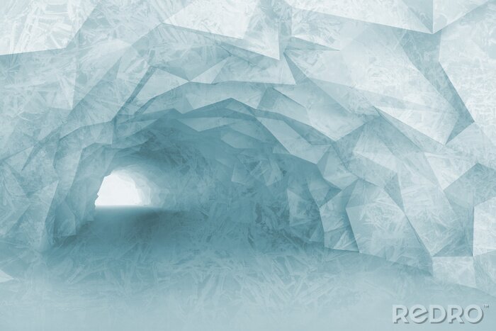 Poster Halfronde tunnel in het ijs