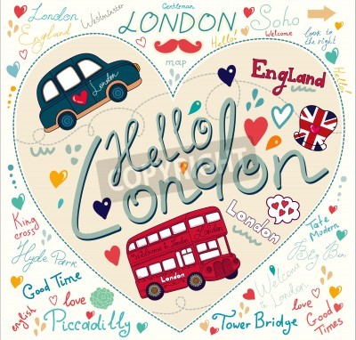 Poster Hallo Londen ansichtkaart